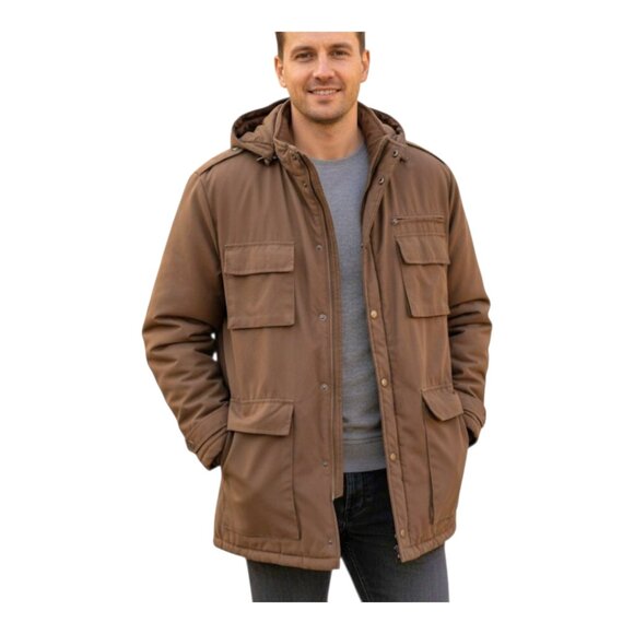 Anderson Little Barn Jacket Field Chore Coat Sz L Brown Quilted Lining Korea 90s - Picture 1 of 16